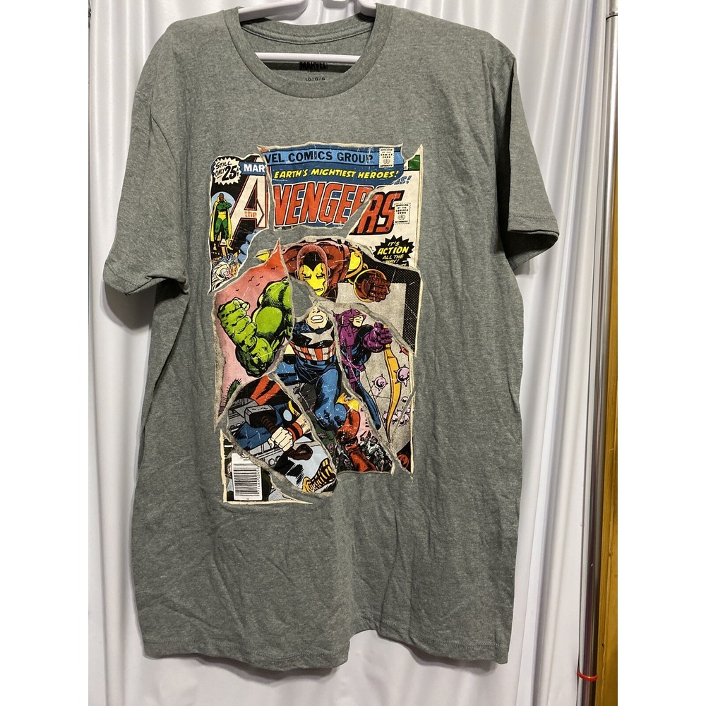 MARVEL AVENGERS GRAY T SHIRT SIZE LARGE